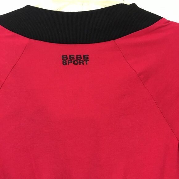 Bebe Sport Pink Deep V-Neck Cotton Spandex Dress - Picture 5 of 7